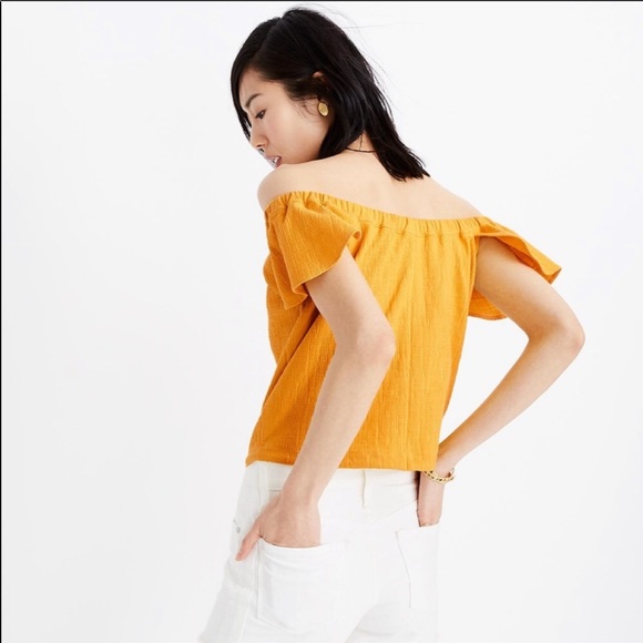 Madewell Texture and Thread off the shoulder top - Picture 2 of 5